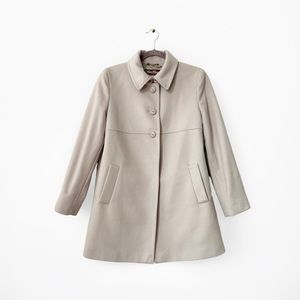 MaxMara Beige Button Front Wool Coat